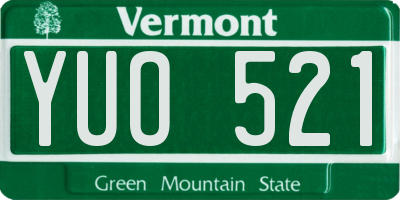 VT license plate YUO521