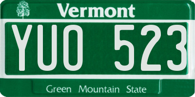 VT license plate YUO523