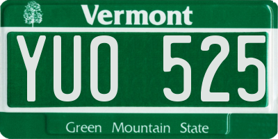 VT license plate YUO525