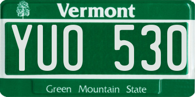 VT license plate YUO530