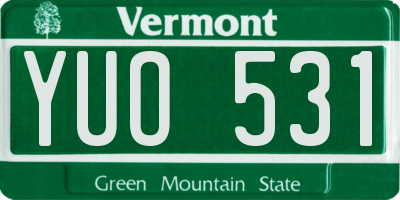 VT license plate YUO531