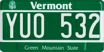 VT license plate YUO532