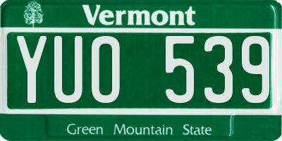 VT license plate YUO539