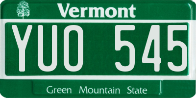 VT license plate YUO545