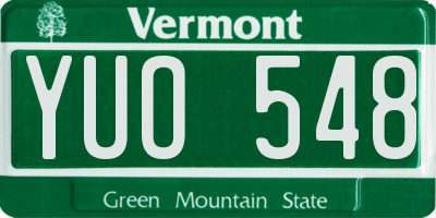 VT license plate YUO548