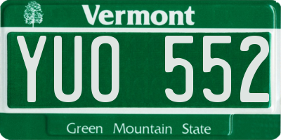 VT license plate YUO552