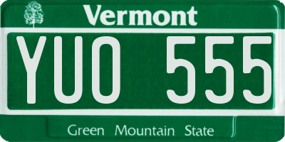 VT license plate YUO555