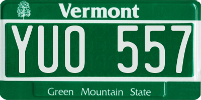 VT license plate YUO557