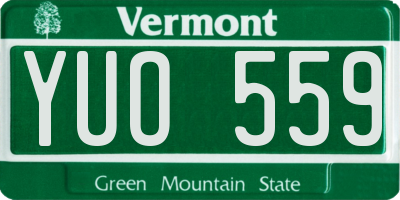 VT license plate YUO559