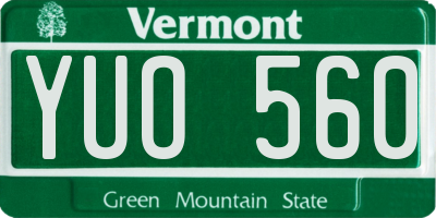 VT license plate YUO560