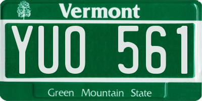 VT license plate YUO561