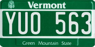 VT license plate YUO563