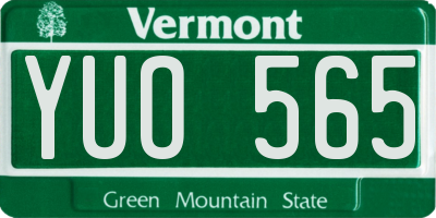 VT license plate YUO565