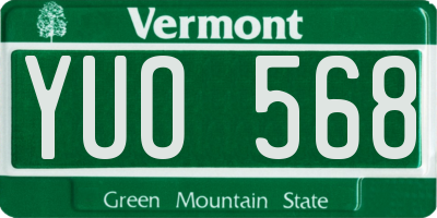 VT license plate YUO568