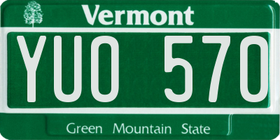VT license plate YUO570