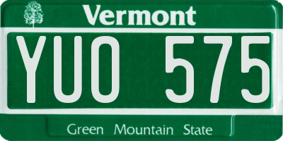 VT license plate YUO575