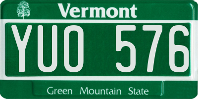 VT license plate YUO576