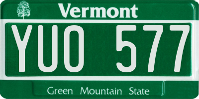 VT license plate YUO577