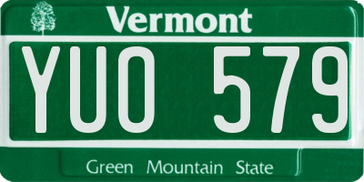 VT license plate YUO579
