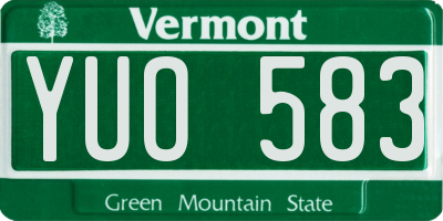 VT license plate YUO583