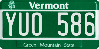 VT license plate YUO586