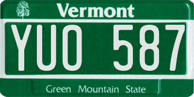 VT license plate YUO587