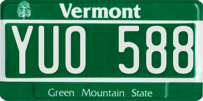 VT license plate YUO588