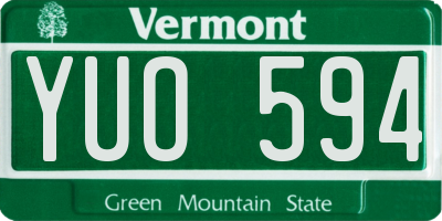 VT license plate YUO594