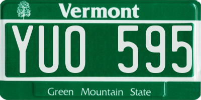 VT license plate YUO595