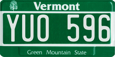 VT license plate YUO596