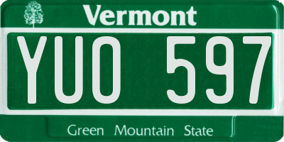 VT license plate YUO597