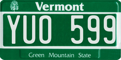 VT license plate YUO599