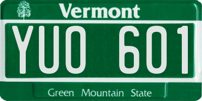 VT license plate YUO601