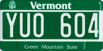 VT license plate YUO604