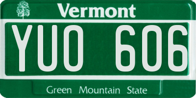 VT license plate YUO606