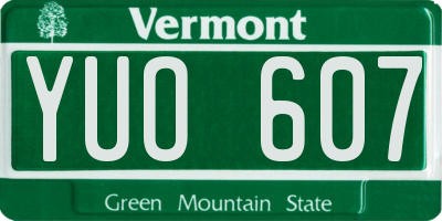 VT license plate YUO607