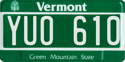 VT license plate YUO610