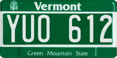 VT license plate YUO612