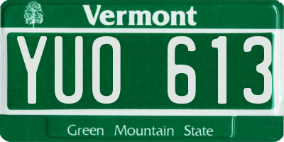 VT license plate YUO613