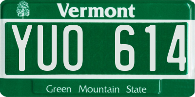 VT license plate YUO614