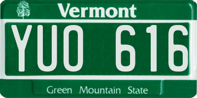 VT license plate YUO616