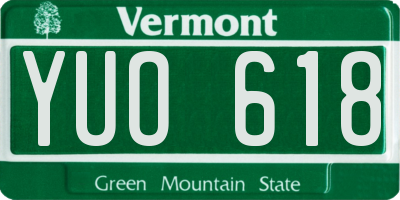 VT license plate YUO618