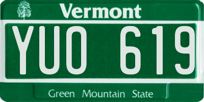 VT license plate YUO619