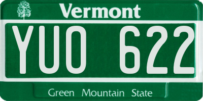 VT license plate YUO622