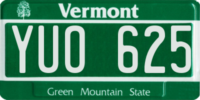 VT license plate YUO625
