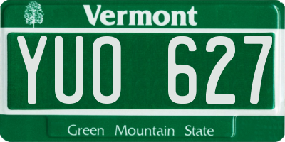 VT license plate YUO627