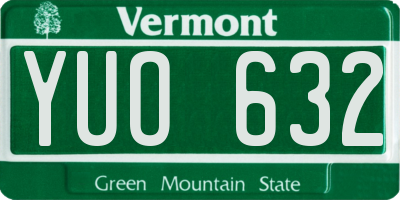 VT license plate YUO632