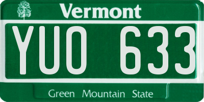 VT license plate YUO633