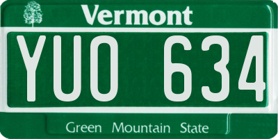 VT license plate YUO634