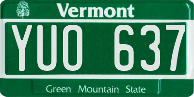 VT license plate YUO637